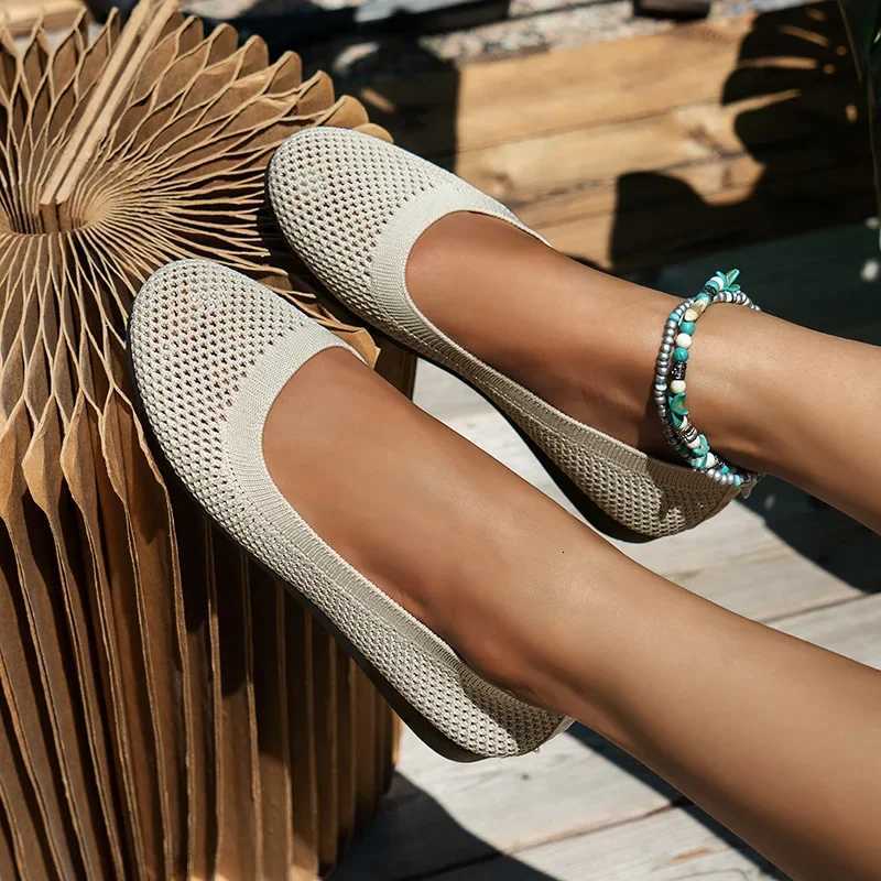 Round Toe Flats for Women Slip Casual Shoes Office Boat Shoes Soft Sole Loafers New Mesh Shallow Shoes Plus Size Women Shoes XJ250712
