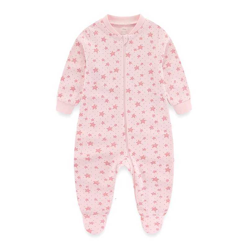 100% Cotton Soft Newborn Jumpsuits for Boys and Girls with Long Sleeve Zipper Kiddiezoom 0-12 Months 1/2 Pieces XJ250712