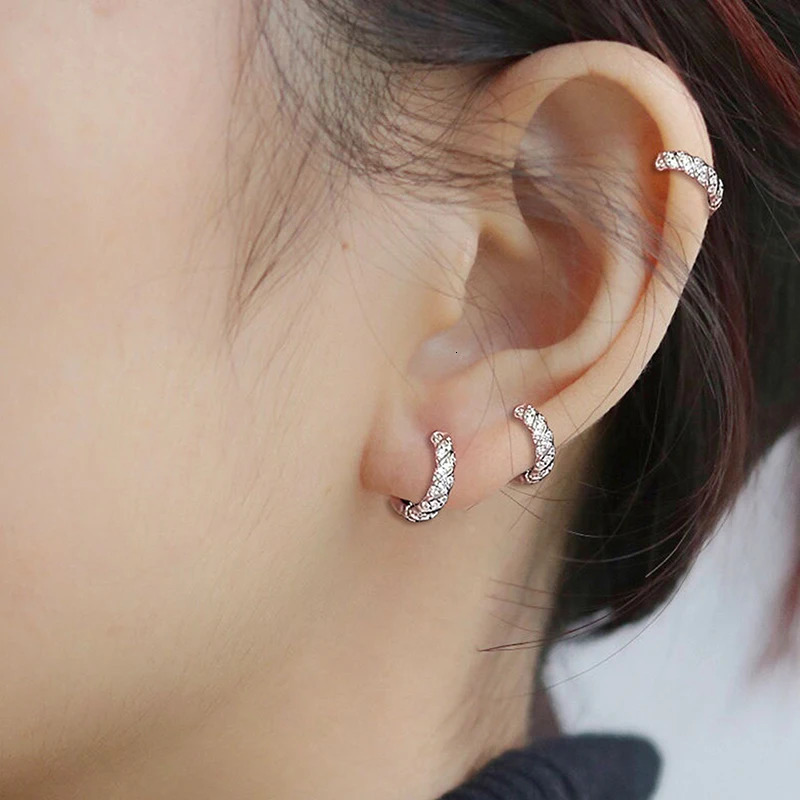 Sparkling French Full Zircon Twisted Hoop Earrings For Women Circle Ear Clips Fashion Jewelry Gift 250708