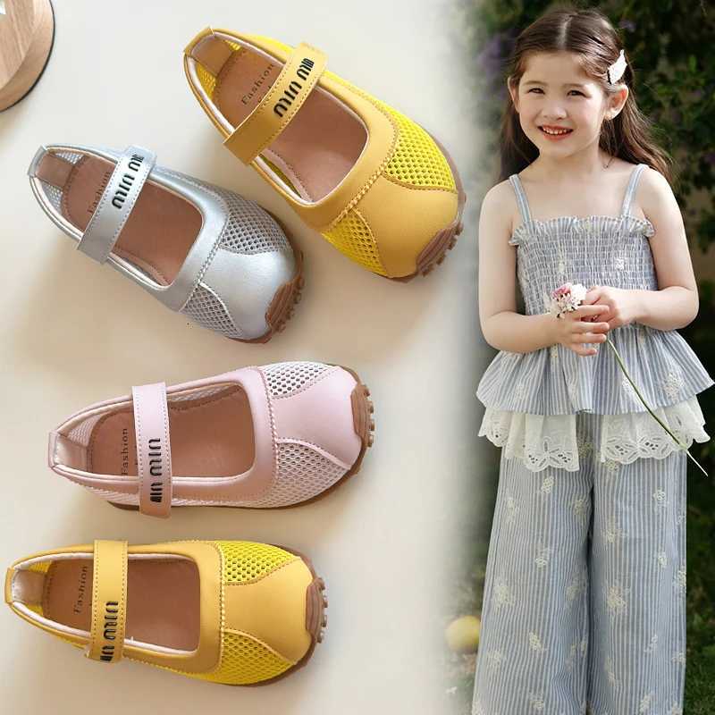 2025 Summer Childrens Girls Single Mesh Breathable Soft Soled Ballet-sle Shallow-mouth Single Shoes Kids Toddler Flat Shoes XJ250712