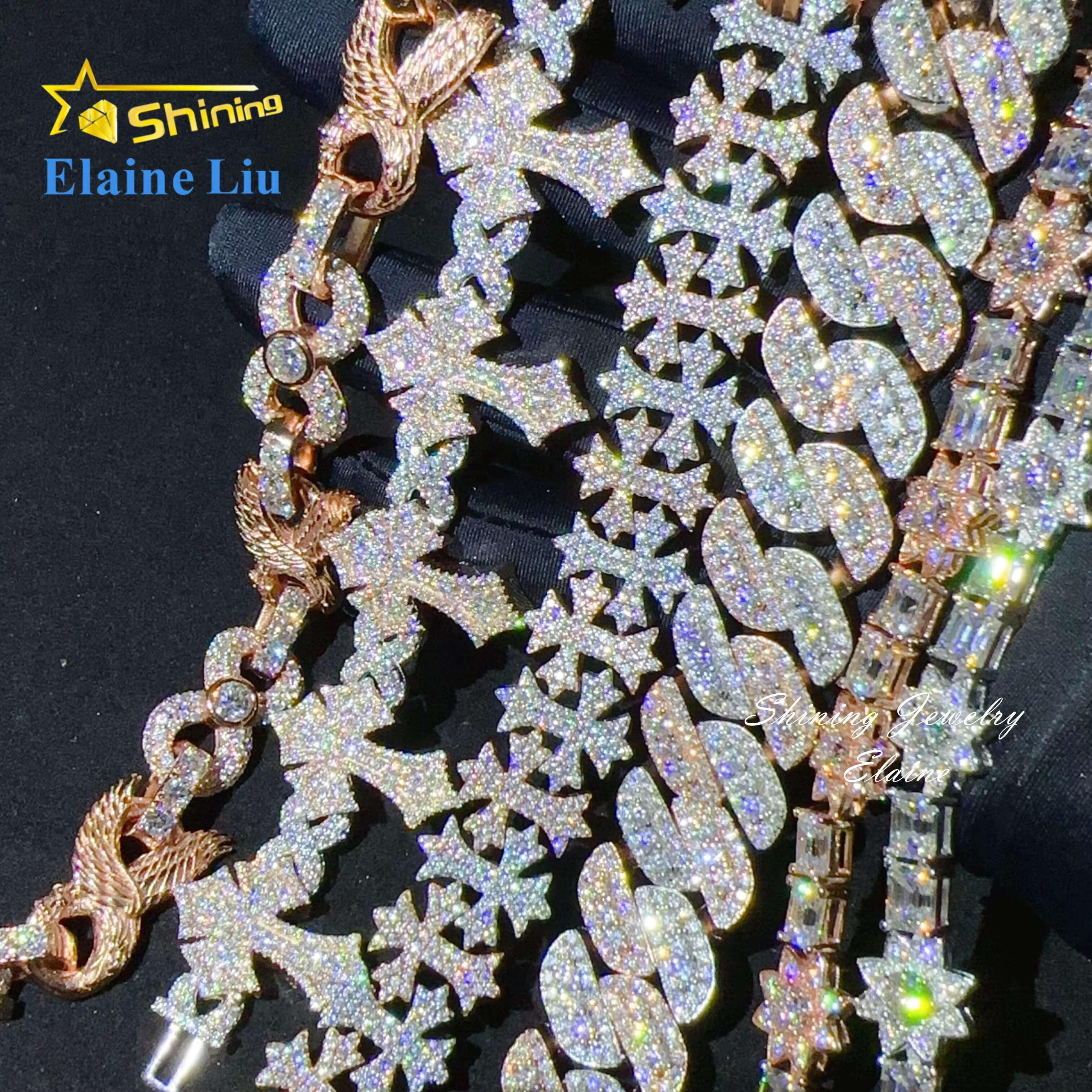 Wholesale Price New Design Silver 925 Hip Hop Jewelry Iced Out Lab Diamond Jewelry Cuban Link Chain Men Bracelet