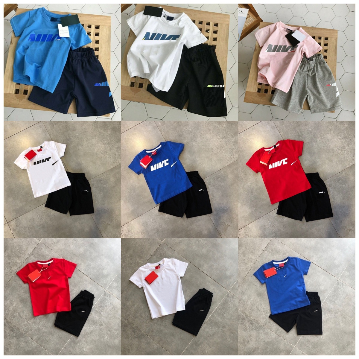 Kids Sportsuits Summer Boys Girls Short Sleeve Top Tees And Shorts Sets NK Designer T-shirts Tops Shorts Kids Clothing Sets