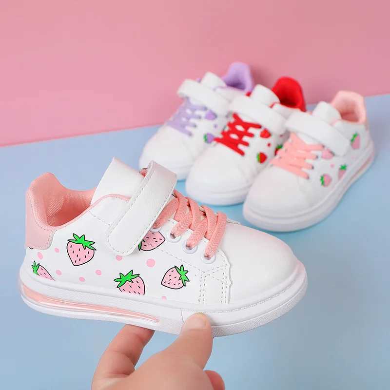 White Casual Shoes for Baby Boy Girl Brand Children Sneaker Strberry White Kids Sports Shoes Toddler Walking Shoes 0-3 YearXJ250712