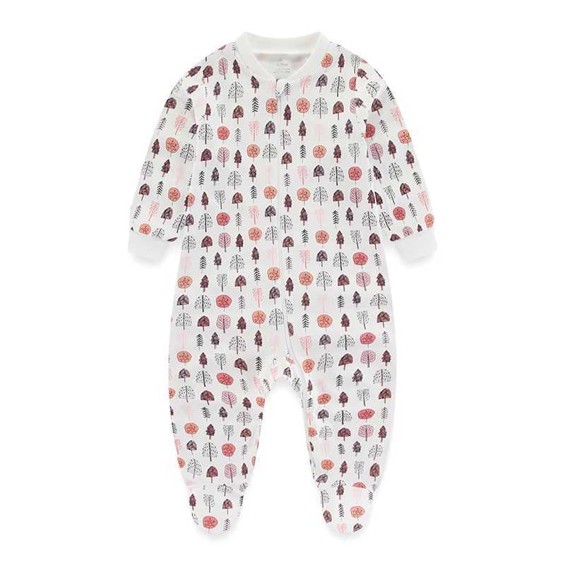 100% Cotton Soft Newborn Jumpsuits for Boys and Girls with Long Sleeve Zipper Kiddiezoom 0-12 Months 1/2 Pieces XJ250712