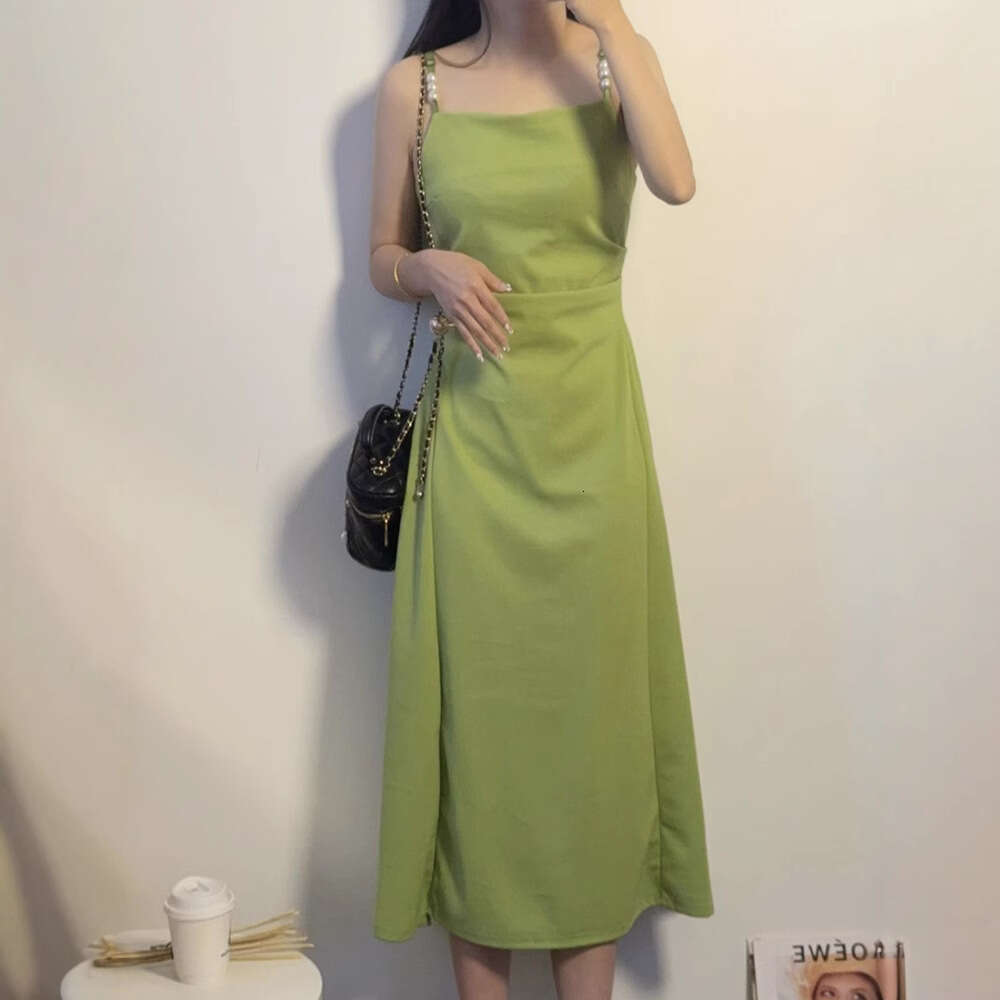 Strap For Women Summer New Waist-Cinching Slimming High-End Elegant Hepburn Style Little Black Dress B5