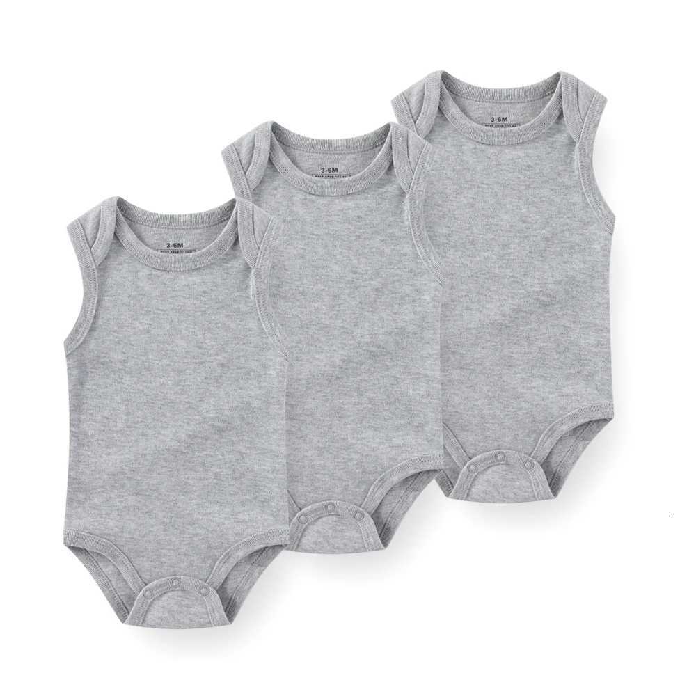 1/3 Pieces Solid Color Sleeveless Baby Unisex Bodysuits Cotton Newborn Boy Girl Summer Infant Clothes XJ250712
