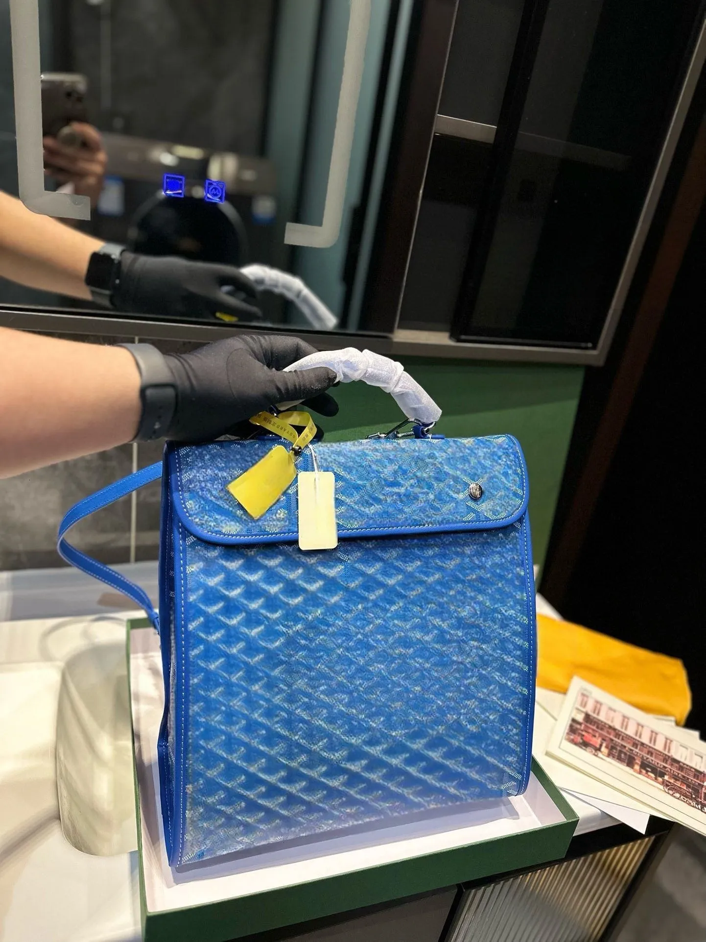 2025 Designer Bag Fashion Casual Backpack Cisalpin large capacity presbyopia backpack laptop bag dog tooth printing Travel bags 123