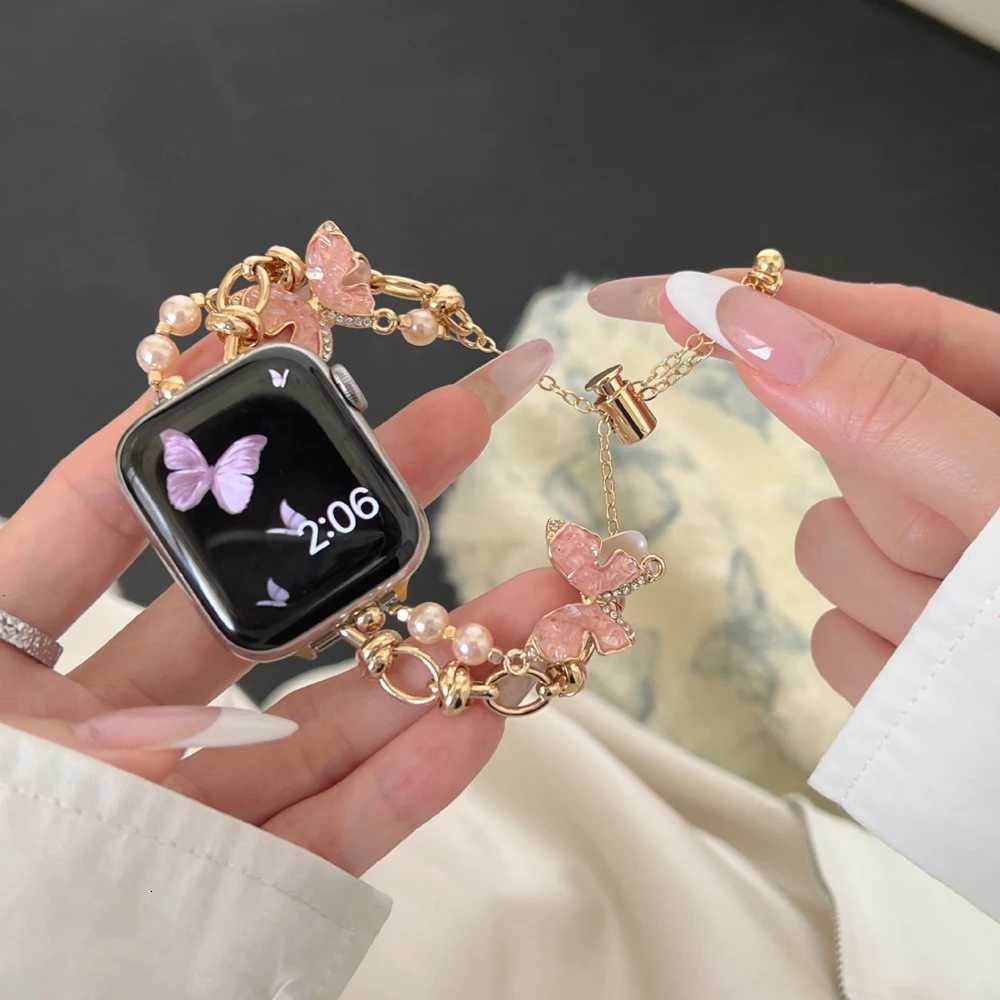 Diamond Strap for iWatch 10 9 8 7 42mm 45 46mm 49mm Pearl Wen Band for Apple Watch 38 40 41mm 6 5 SE 4 watchband Y250712