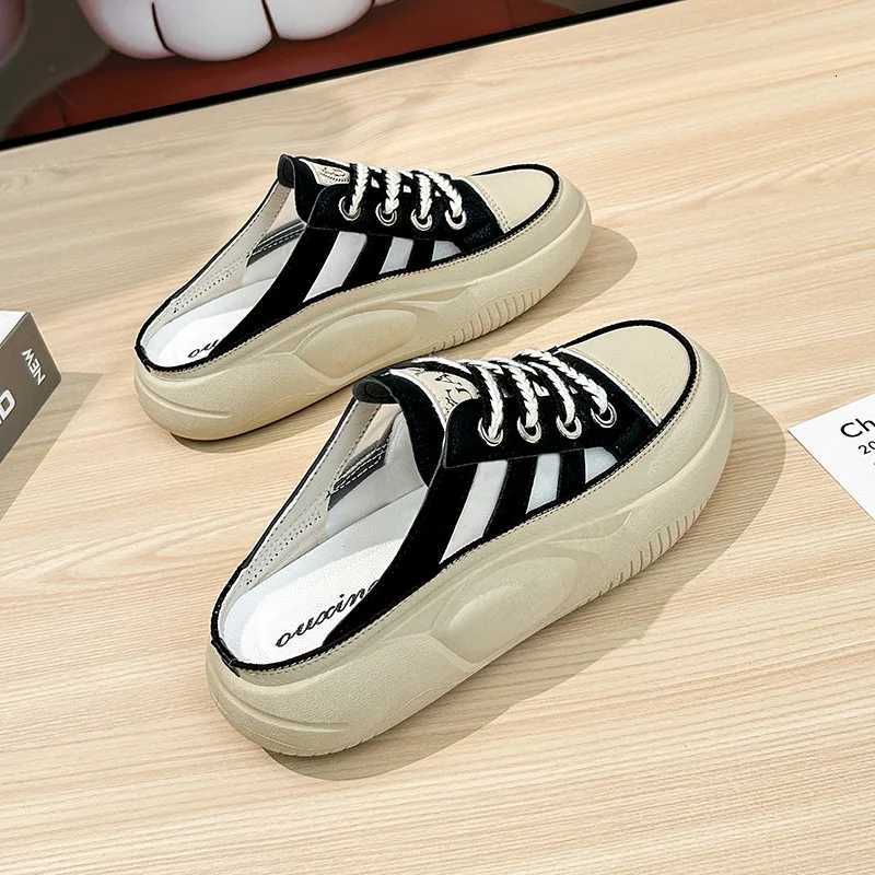 Summer New Half Slippers Baotou Casual Womens Sneakers Outdoor PU Walking Shoes Women Shoes Designer Sneakers for Women XJ250712