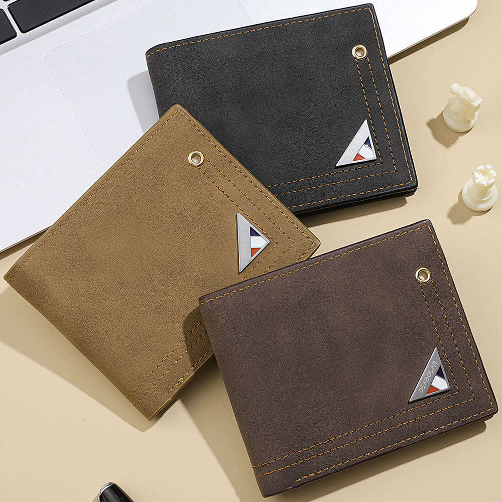 Men's New Multi-Card Slot PU Nubuck Leather Large Capacity Horizontal Wallet wallet designer mens wallet wallet designer mens wallet wallet desig