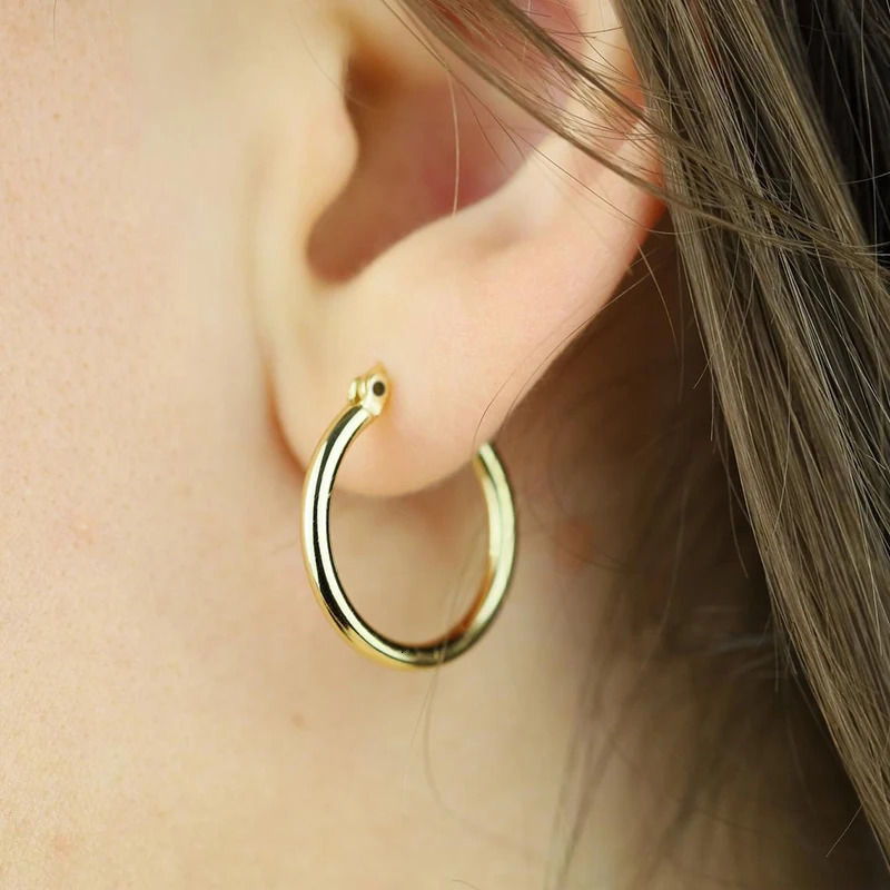 Exaggerate Big Smooth Hoop Earrings for Women 15mm20mm 25mm 925 Silver Needle Round Circle Earrings Simple Party Jewelry Brincos 250708