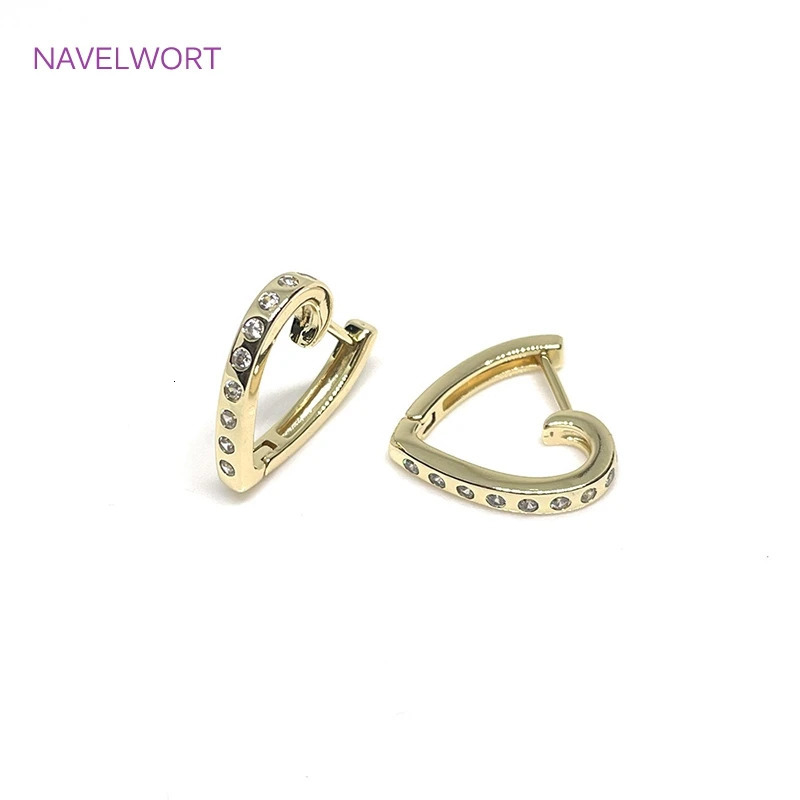 Fashion Gold Plated Geometric Square/Heart Cubic Zirconia Hoop Earrings Brass Metal Crystal Huggie Earrings Jewelry For Women 250708
