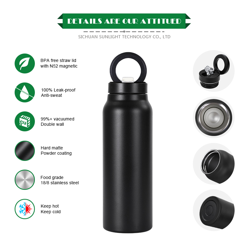 New Magsafe Water Bottle Magnetic Phone Holder Insulated Water Bottle Stainless Steel Custom Sport Bottle Water for Gym Magnet
