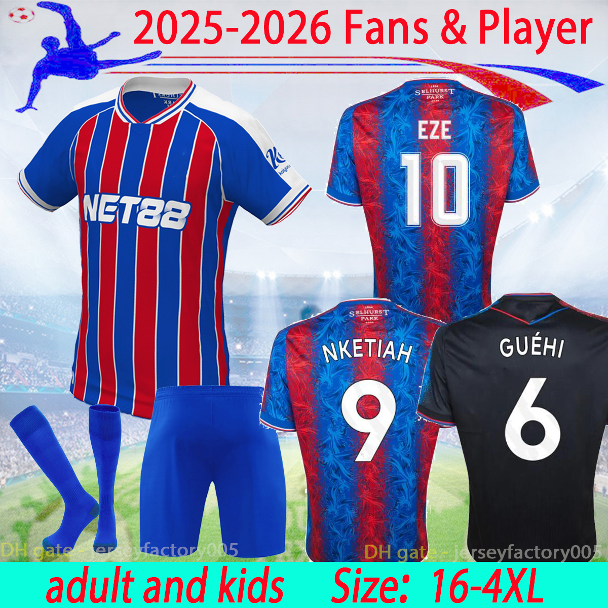 Size 16-4XL 25 26 Crystals Soccer jersey DOUCOURE OLISE 2025 Olise Crystal EZE MATETA EDOUARD JAYEW Top fan kids kit football shirt