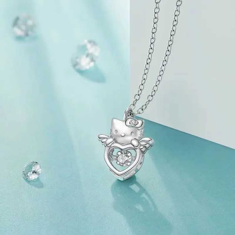 Sanrio Cartoon Sanrio Hello Kitty Crystal Pendant Necklace Adjustable Size Alloy Collarbone Chain Female Fashion Accessories Gift w250716