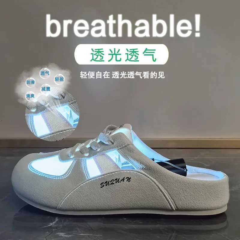 2025 Summer Womens Slingback Flat Shoes Woman Hollow Pahwork Sneaker Slip Shoe Casual Breathable Comfortable Tennis XJ250712