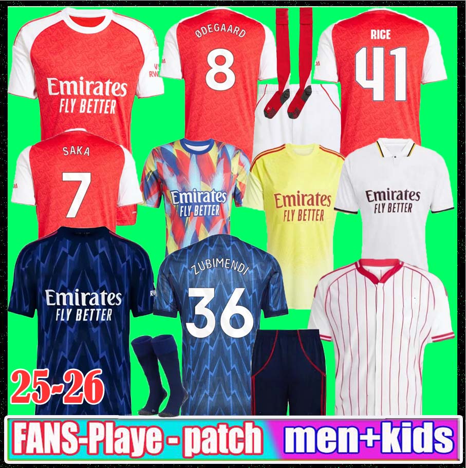 25 26 CALAFIORI soccer jerseys RICE SAKA J.TIMBER ZUBIMENDI 2025 ODEGAARD SAMBI VIEIRA SALIBA HAVERTZ Lewis-Skelly arsenalfootball kits 24 25 arsenaljersey