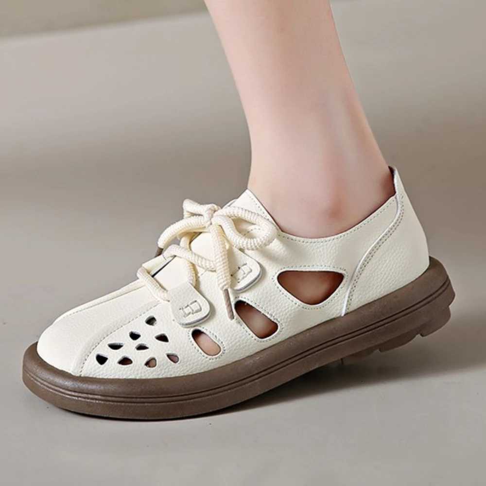 Genuine Leather Women Shoes Summer N-slip Mommy Shoes Women Flats Fi Ladies Casual Sandals Woman Walking Designer Shoes XJ250712