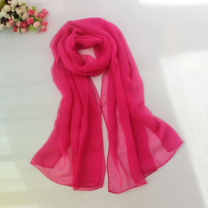 K1329 Georgette pure black spring and autumn style soft ladies all-match fashion scarf spring and summer