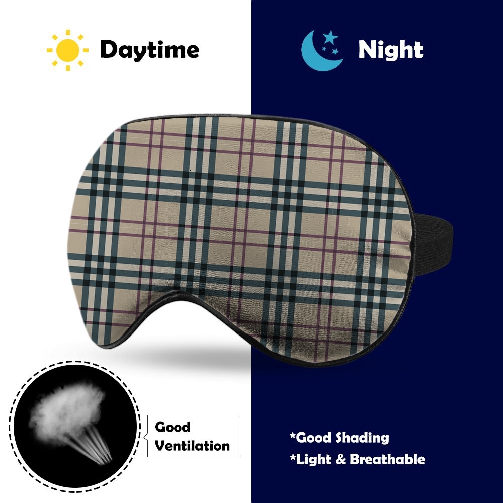 ddmythur sleep eye mask plaid and line pattern