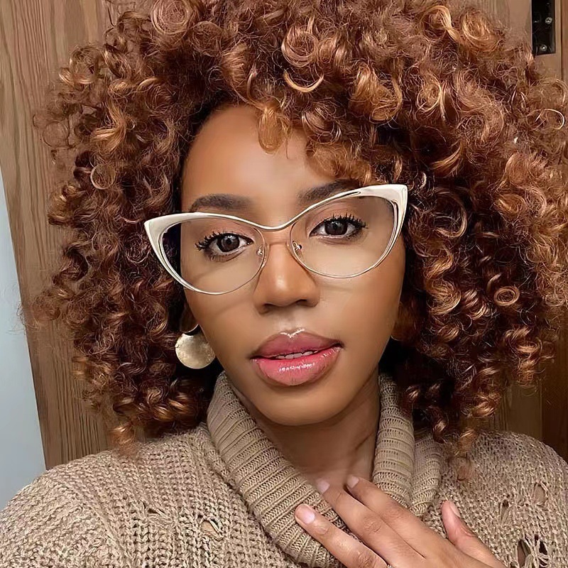 Designer Luxury Eyewear, Men's Sunglasses, Ultra-light Cat-eye Glasses, Black-framed Women's Crossover, Natural Look, Retro Modern, Anti-blu