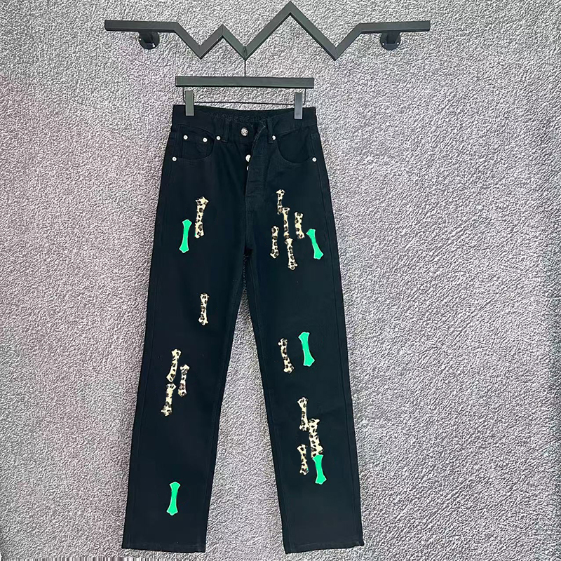 Chrome Fashion Streetwear Men's Cross Y2K Designer Jeans Vintage Pant Jorts for Outdoor Casual Style Sizes 28-36 08