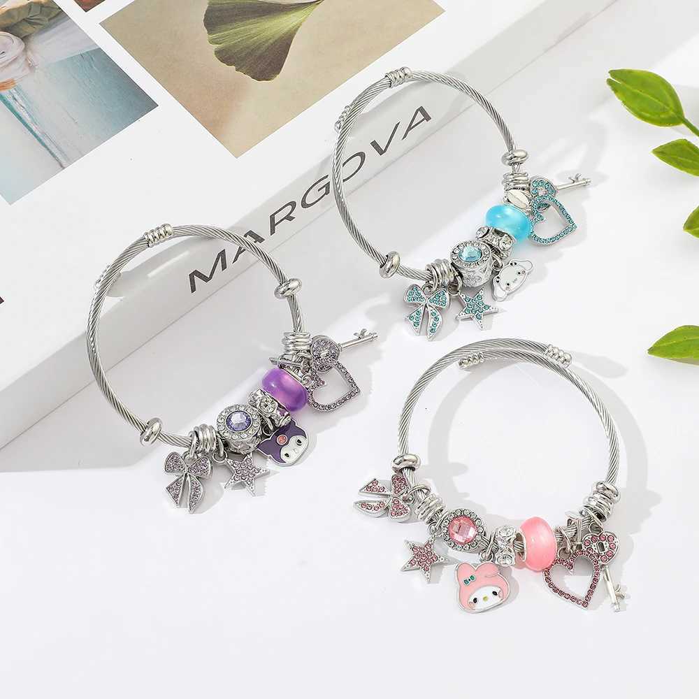 Sanrio Melody Kuromi Cinnamoroll Bracelet for Women Cartoon Anime Action Figures Jewelry Birthday Accessories Gift w250716
