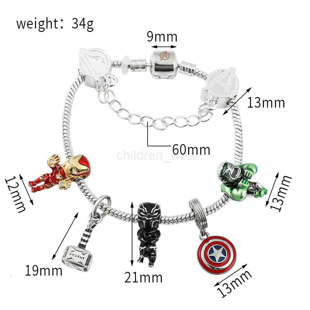 Disney Superhero Marvel Bracelet Infinity Stones Avengers Jewelry Aesthetic Charm Bracelet Metal DIY Crystal Beads Brand Bracelets for Women W20250712