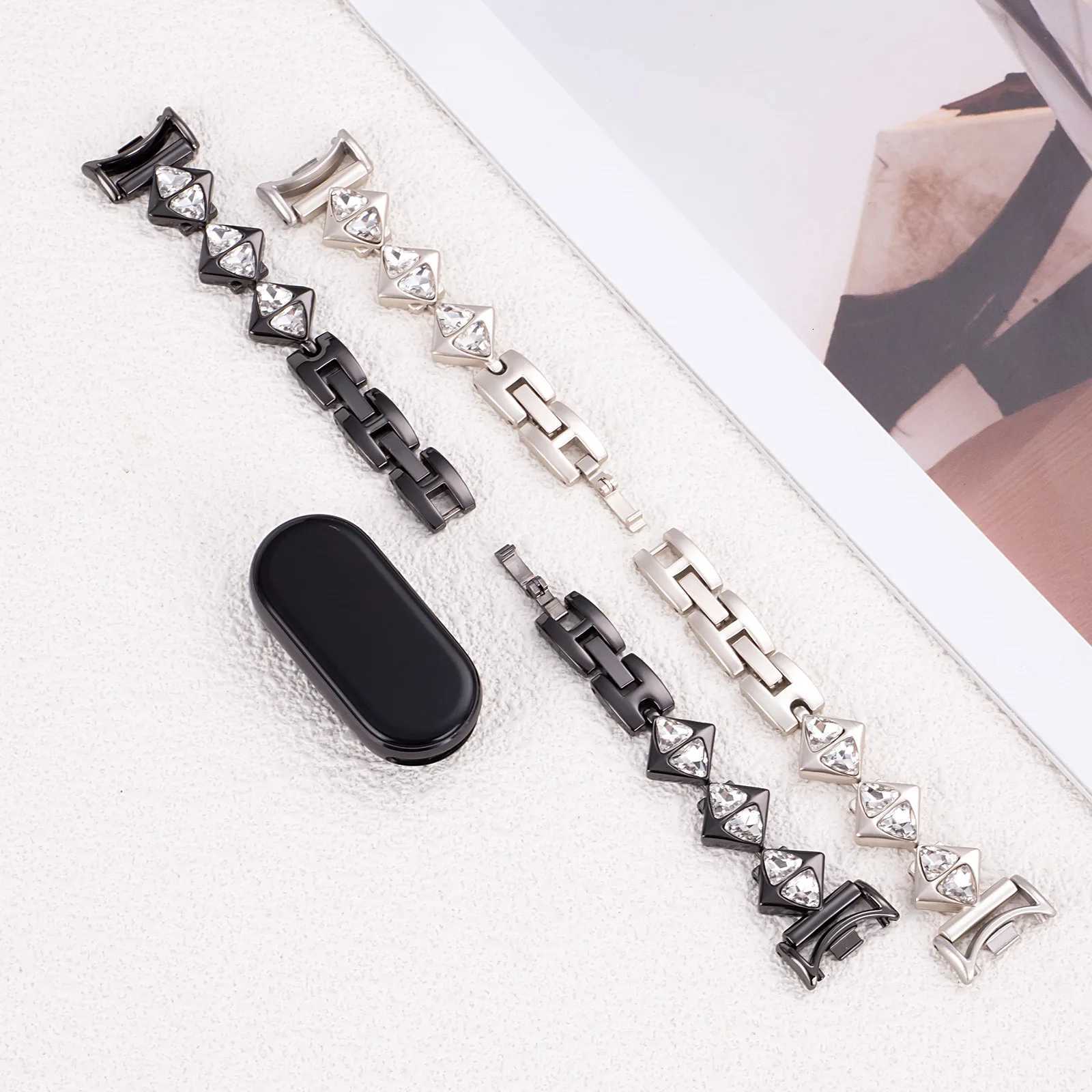 Suitable for Xiai 8/9 with metal diamond triangle three-dimensional chain strap and wristband watchband Y250712
