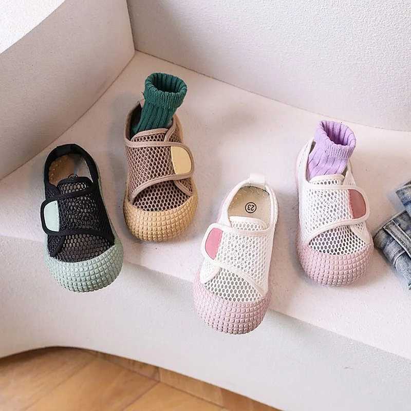 Summer Children Casual Shoes Air Mesh Breathable Kids Sneakers Soft Sole Hook-loop Leisure Flexible Trendy Kids Flat Shoes 21-30 XJ250712