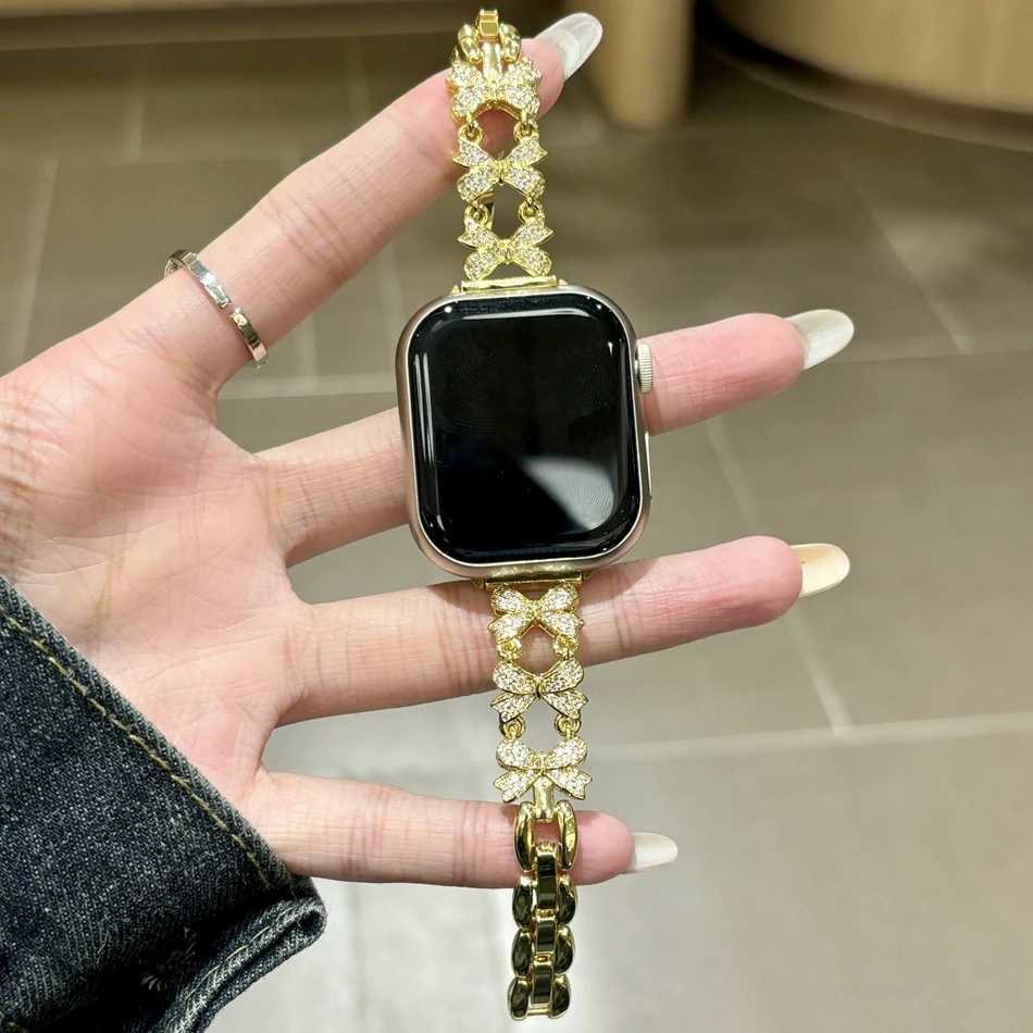 Luxury Zircon Bowknot Str for ple Band Series 10 9 8 7 6 SE 5 4 tra 46 49 45 44 42 41 40 38mm Wen Jewelry watchband Y250712