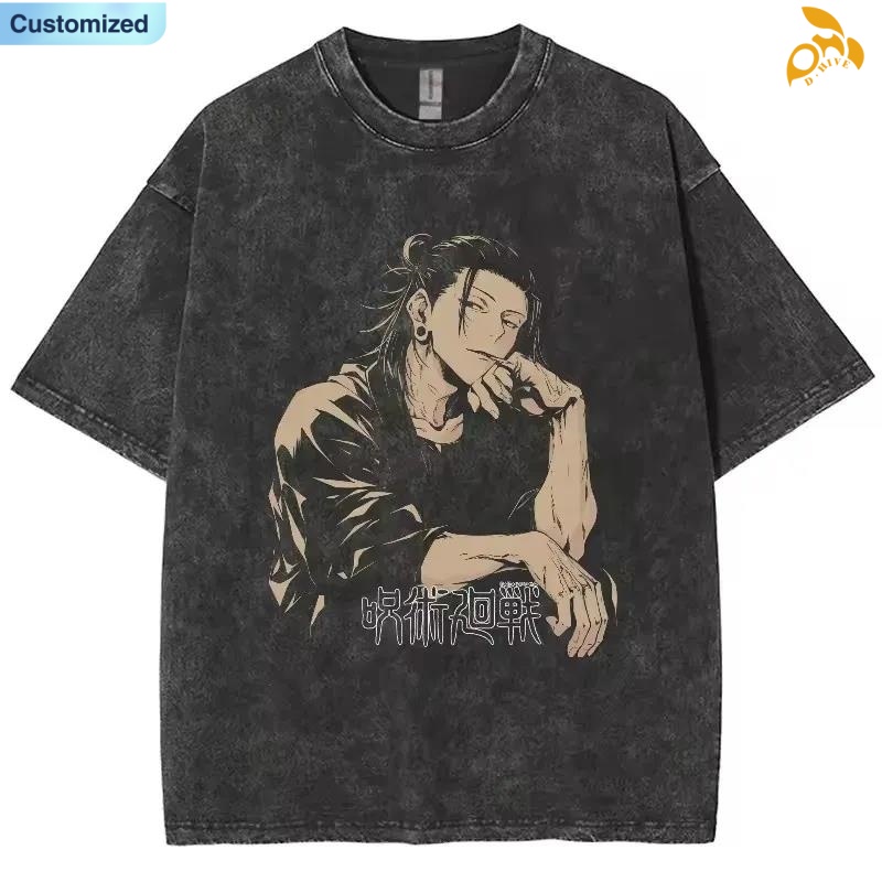Free shipping for Men's T Shirts Anime Berserk T-shirts Oversized Vintage Washed Griffith Shirt Summer Short Sleeve Retro Manga Guts Kenpuu Denki