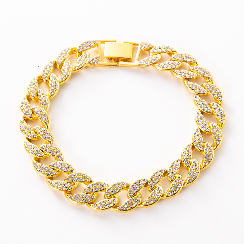Luxury Jewelry Designer Jewelry Alloy Round Gold Hip-hop Necklace Jewelry Chain Wholesale Non-fading With Diamonds Export Exclusive Men's Necklac