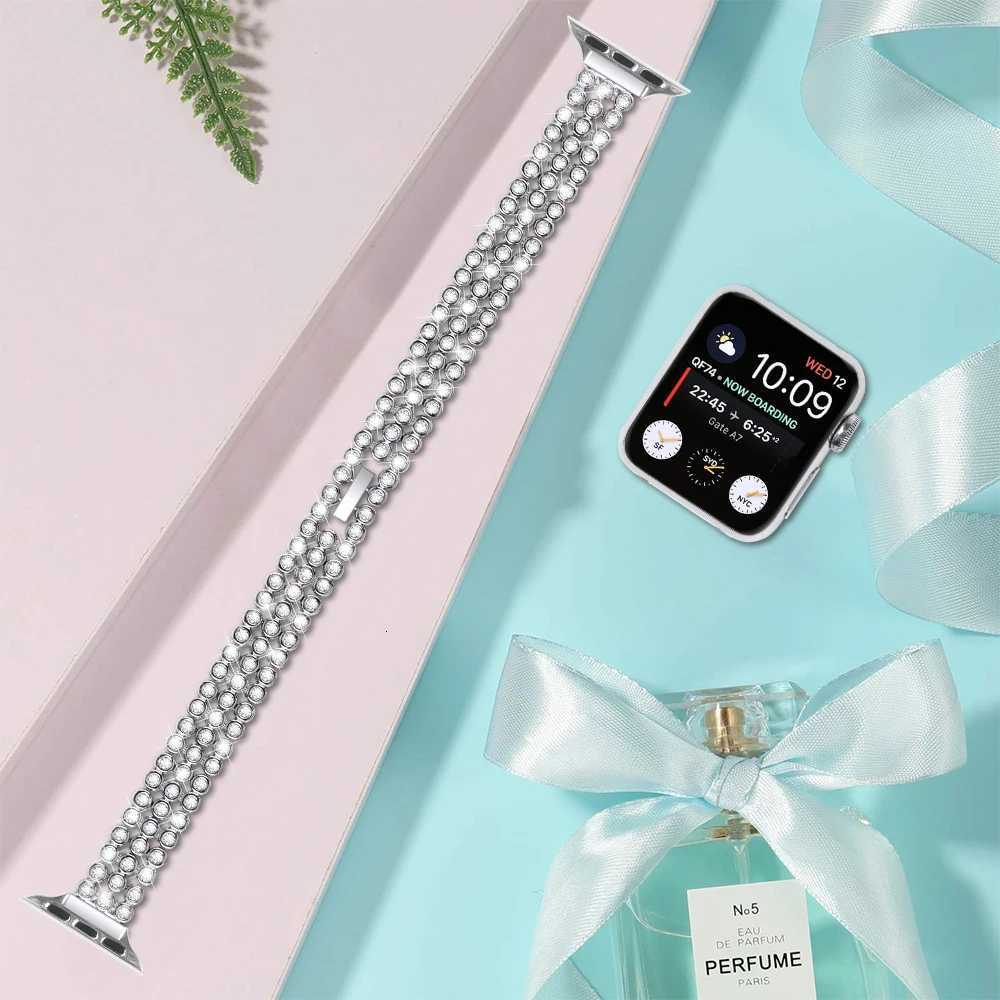 Diamond Metal Str For ple Series 10 9 8 7 6 5 4 3 Women Bracelet i tra 2 Band 49mm 38/40/41/42/44/45/46mm Str watchband Y250712