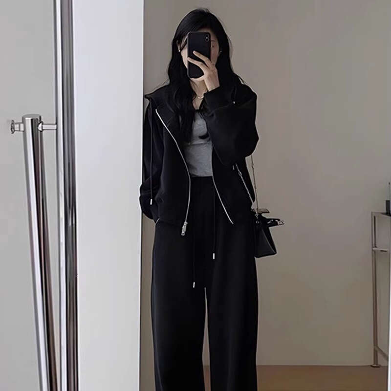 Early Autumn New Tea Outfit Plus Size Women's Fashion Trendy Salt Style Sweatshirt Two-Piece Set B5