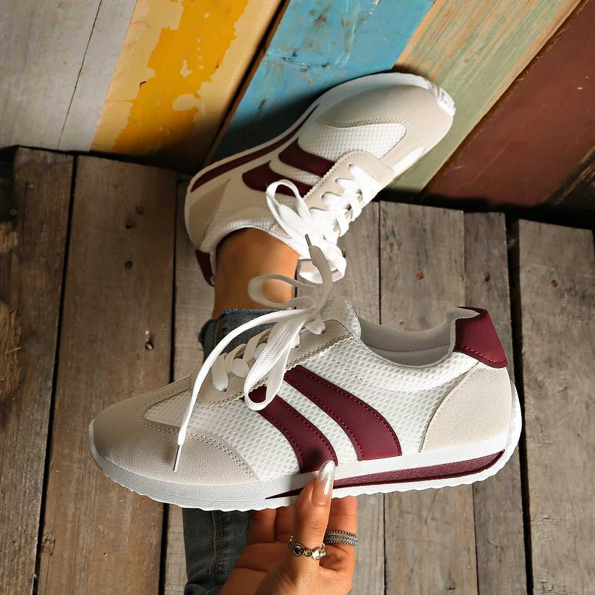 2025 Spring/summer Womens Sneakers Casual Platform Female New Striped Casual Running Shoes Comfortable Vulcanized Shoes XJ250712