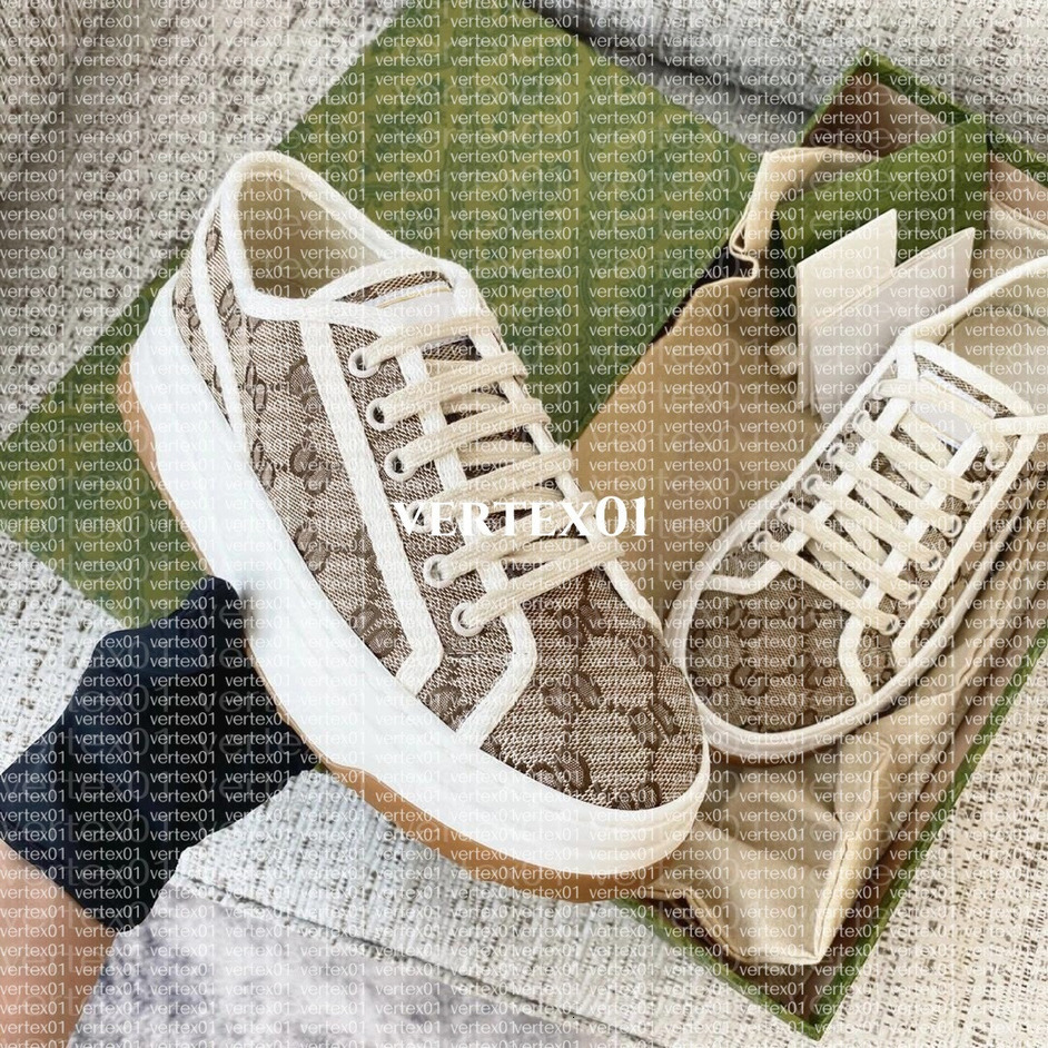 Designer High-quality Italy brand Women Casual Shoes low-cut 1977 high top Letter Sneaker Beige Ebony Canvas Tennis Shoe Luxury Fabric Trims thick-soled Shoes 73