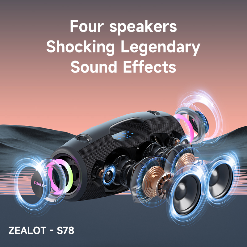 S78 Double Pairing Wireless Speaker 360 Degree Stereo with Portable Bluetooth Speaker