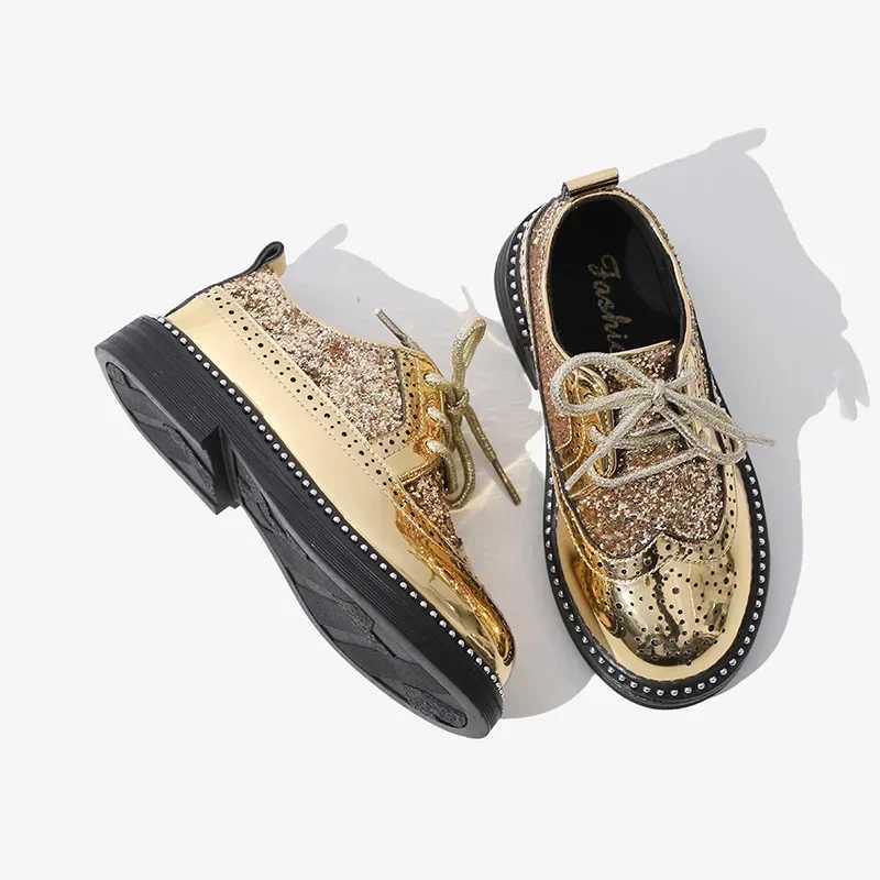 Boys Leather Shoes Spring Autumn Kids New Primary School Black British Style Shoes Children Soft Soles Performance Casual Shoes XJ250712