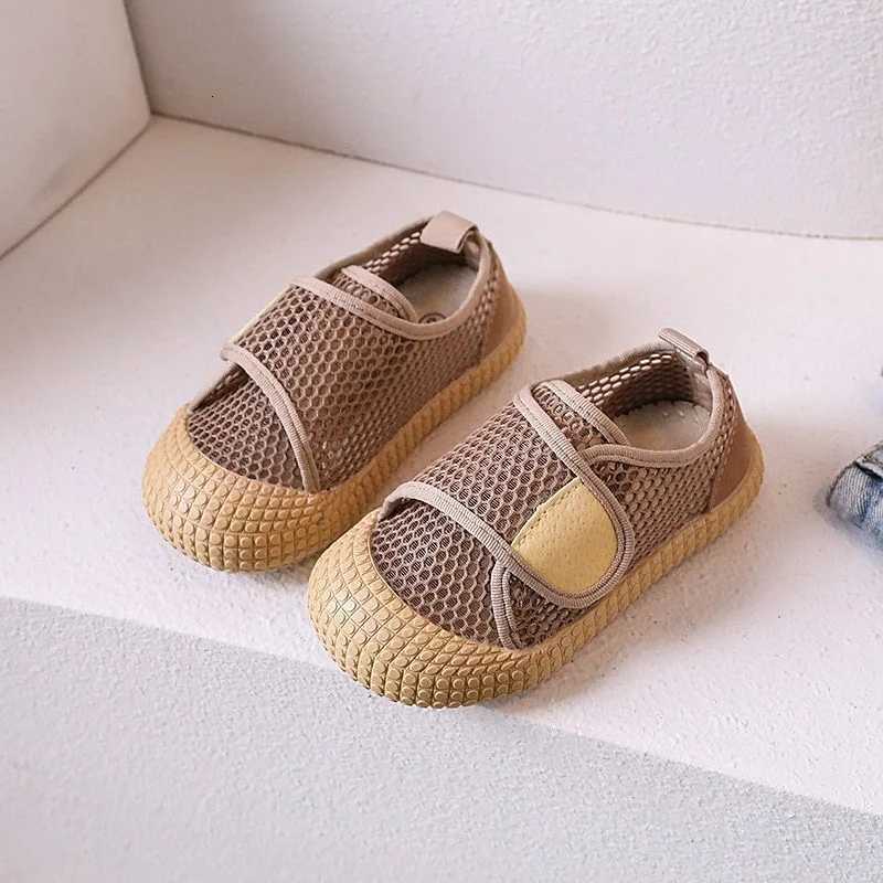 Summer Children Casual Shoes Air Mesh Breathable Kids Sneakers Soft Sole Hook-loop Leisure Flexible Trendy Kids Flat Shoes 21-30 XJ250712