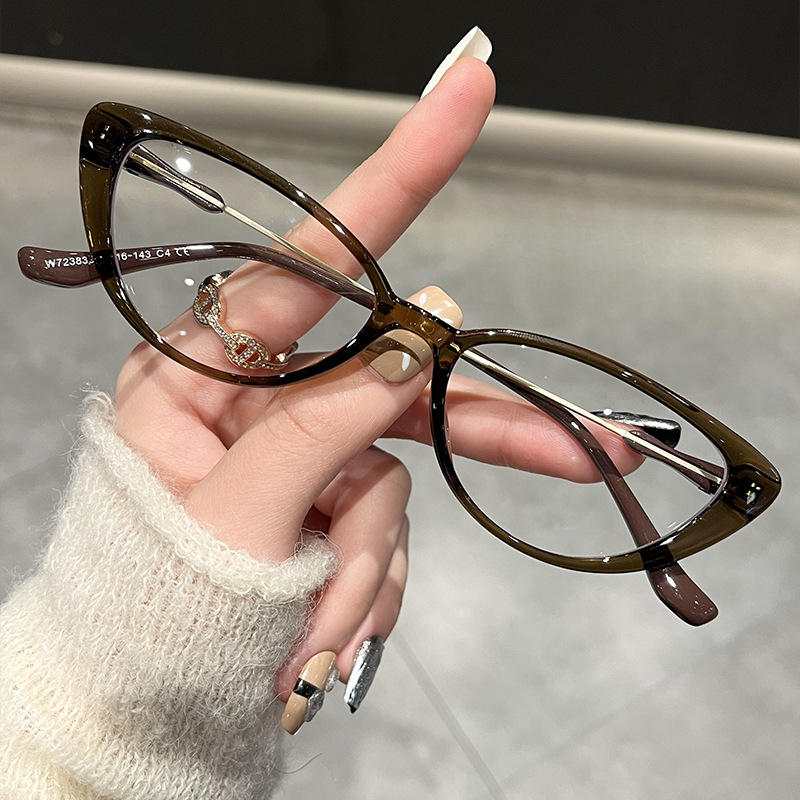Designer Luxury Eyewear, Street Style High Cat-eye Women's Prescription Eyewear, Men's Hot-selling Cool Leopard Print Travel And Cycling Eye