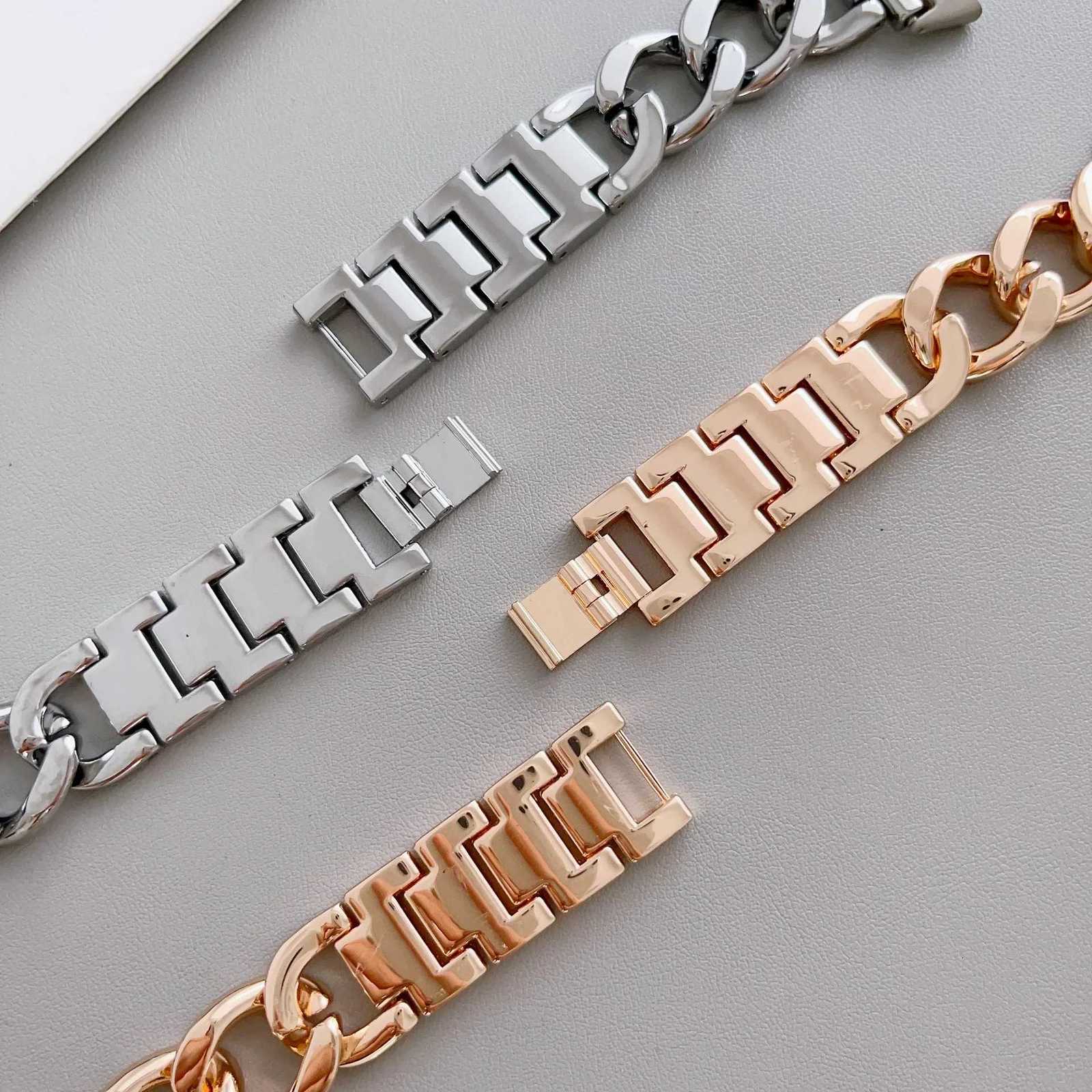 20mm Metal Chain Bracelet For Samsung Galaxy 4 5 6 3 40mm 44mm Classic 42mm 46mm 43/47mm For Huei GT3 GT4 Amazfit GTS watchband Y250712