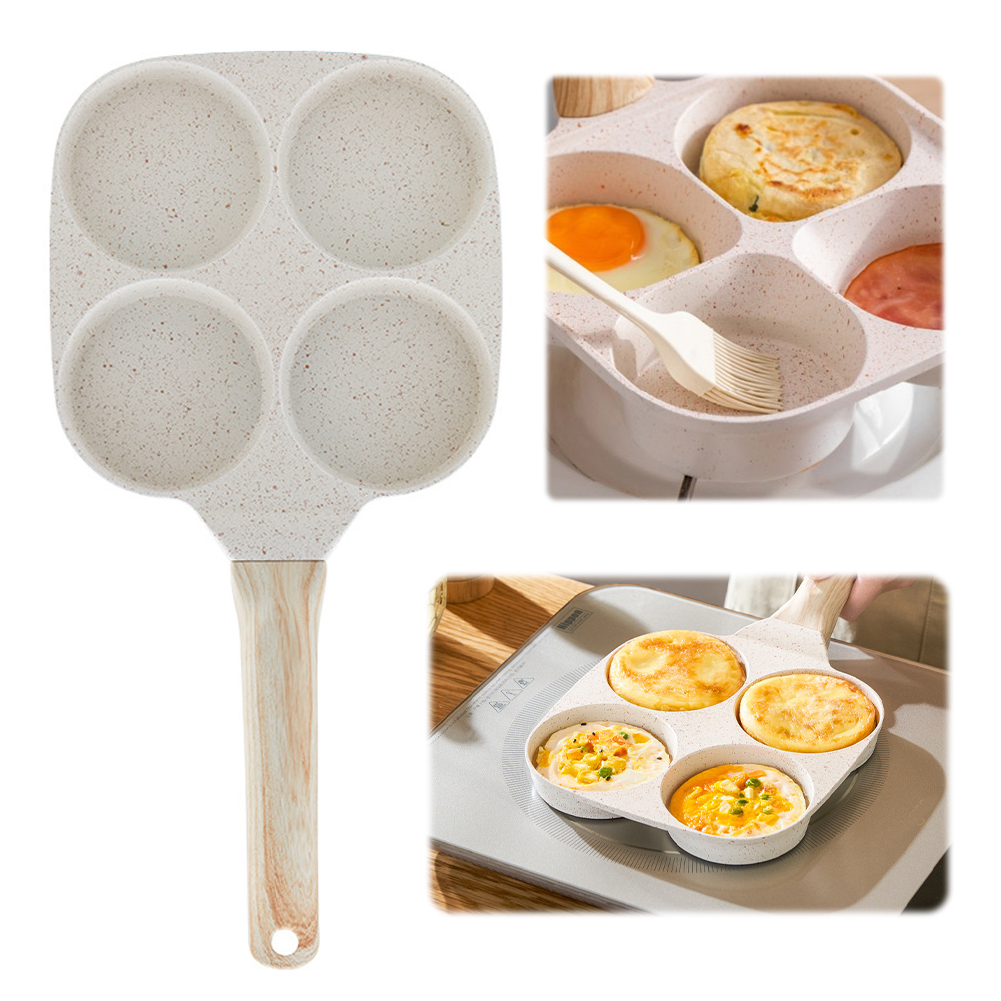 Eggs Alloy Breakfast Mcmuffin Egg Making Pan with Heat-Resistant Handle Compatible with Gas Stove and Induction Cooktop