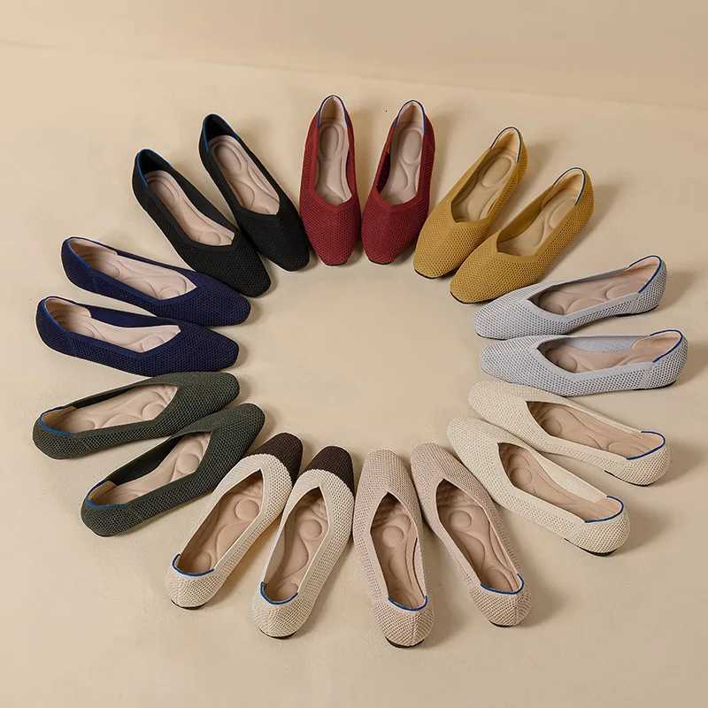 2025 new elastic women shoes flat shoes square casual fi breathable non-slip rubber soles comfortable shoes spring and autumn XJ250712