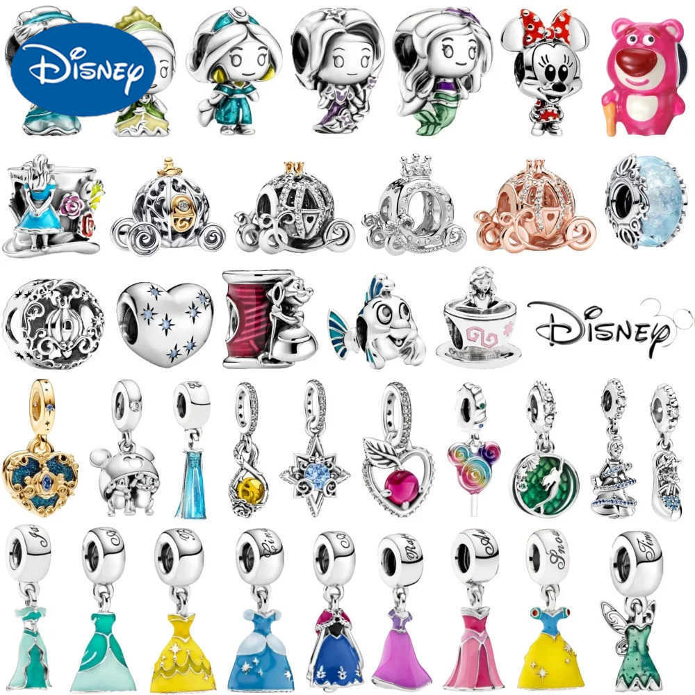 Disney Princess Princesss Dress Strawberry Bear Charms Bead Fit Original Bracelet DIY Jewelry Women Gifts W20250712