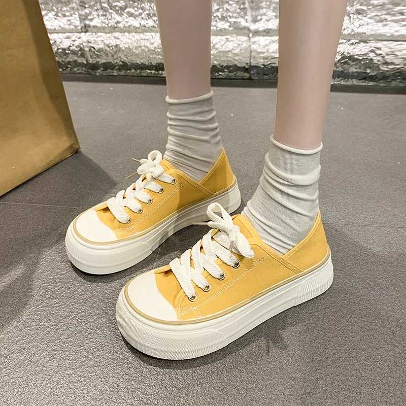 Spring/Summer New Fi Korean Editi Simple and Versatile Board Shoes for Women Wearing Casual Ugly Cute Big Head Canvas XJ250712