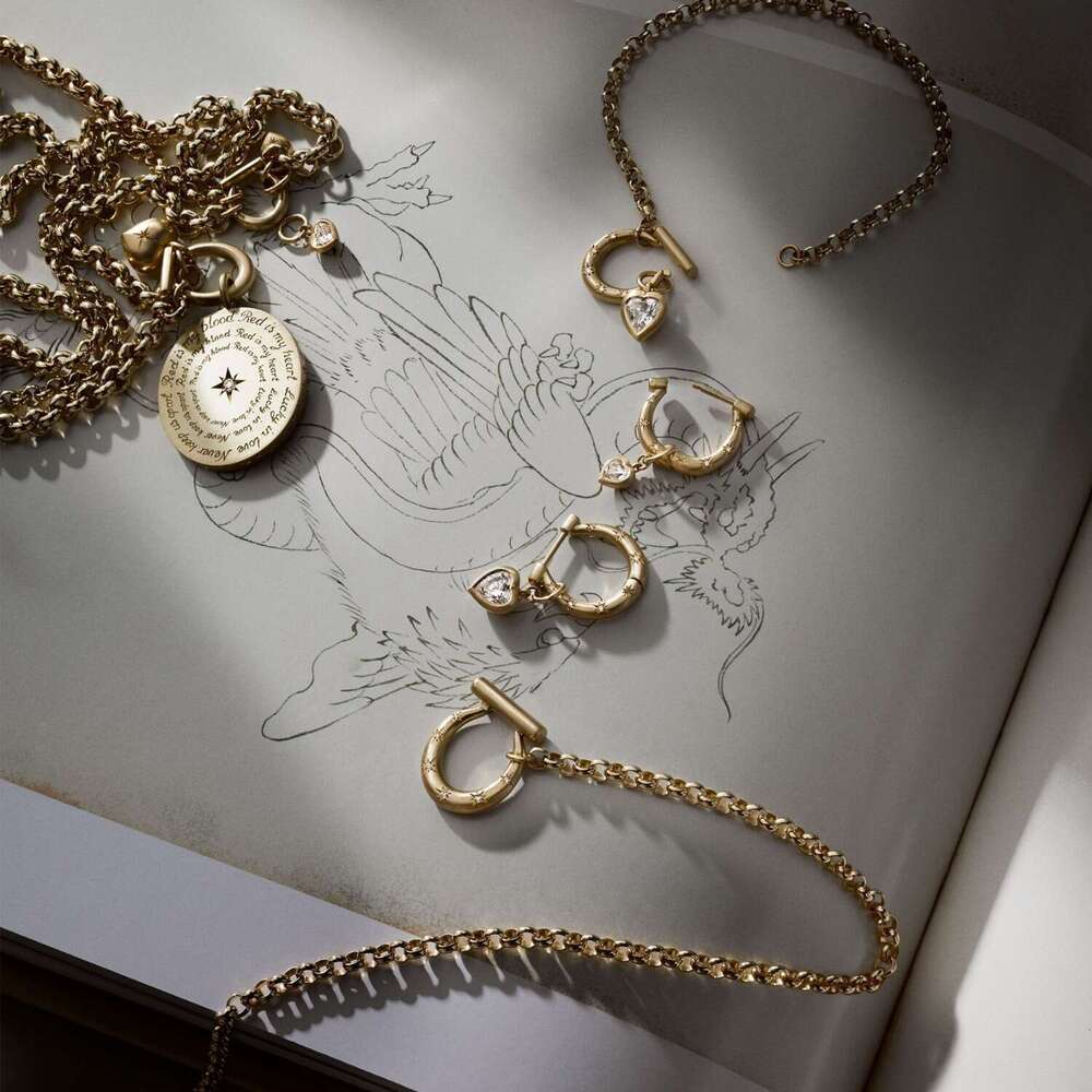 Luxury jewelry designer bracelet necklace stainless steel fashionable heart horseshoe inlaid zirconium chain bracelet electroplated 18K gold color Not