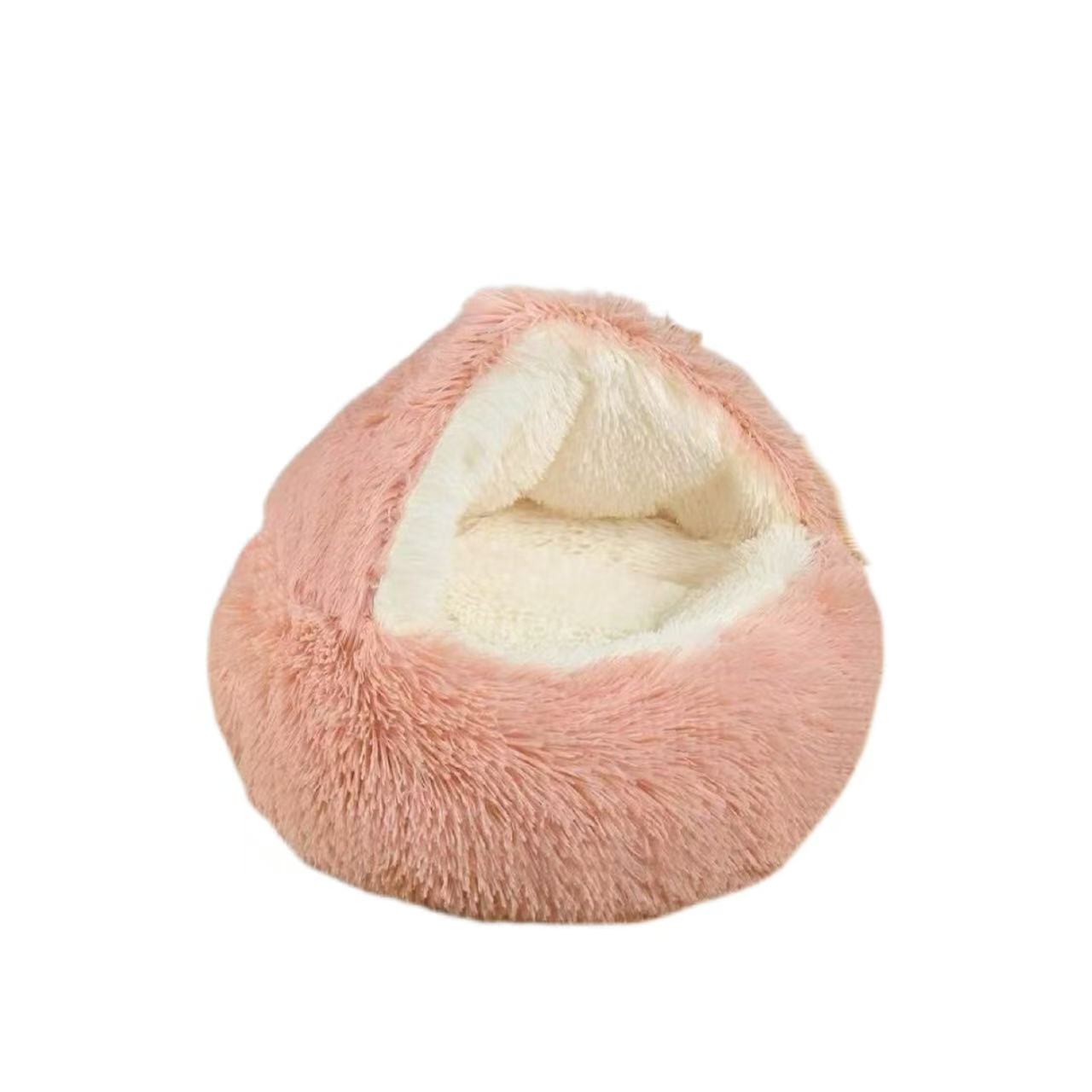 Cozy Semi - Enclosed Pet Nest for Cats Dogs Soft Plush 3 Colors Ideal for Home Living Spaces & Napping Spots