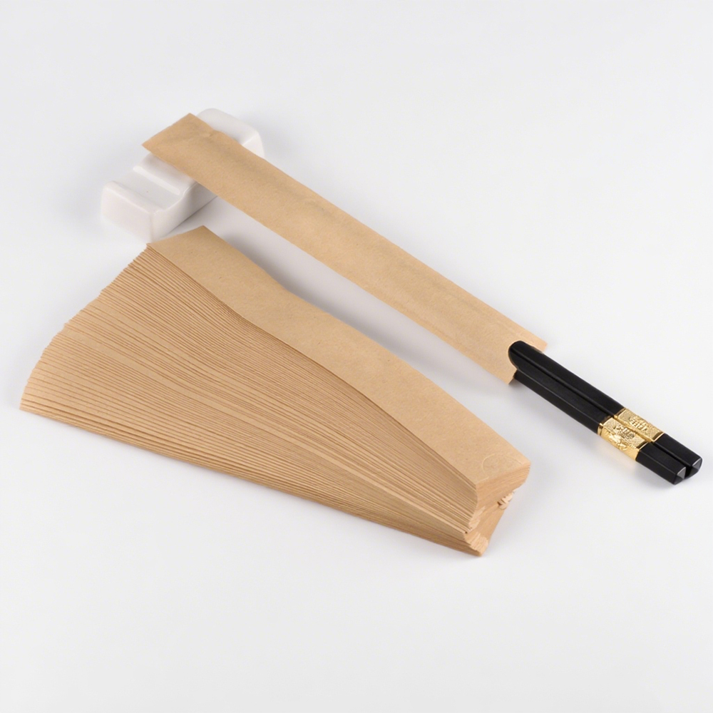 Eco-Friendly Natural Kraft Paper Chopstick sleeves - Perfect for Restaurants and Homes