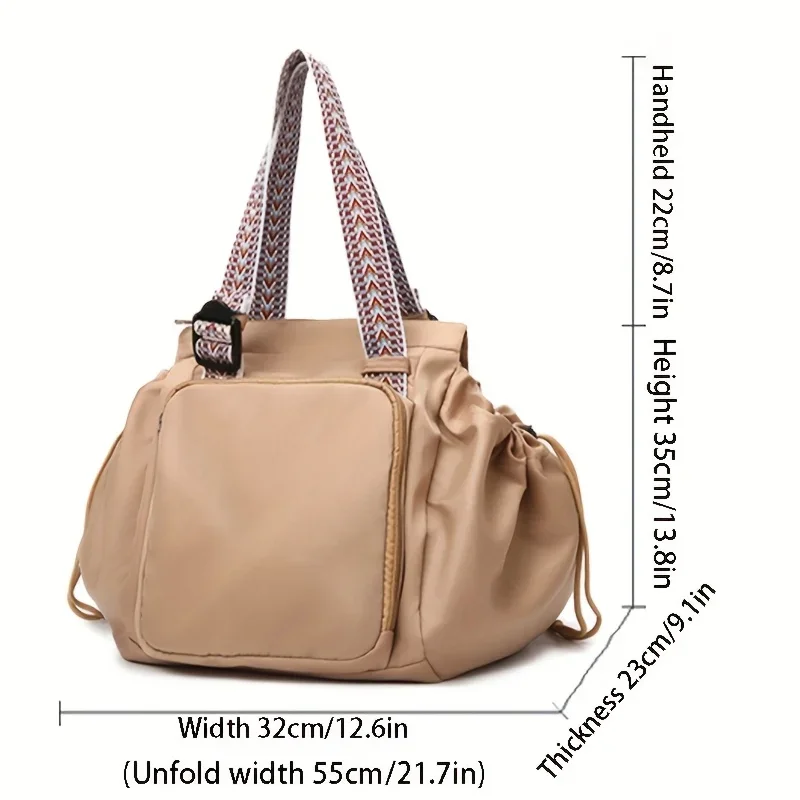 Fitness Gym Bag with Handles, Large Capacity Travel Storage Backpack & Multipurpose Convertible Cradle Design Oxford Fabric